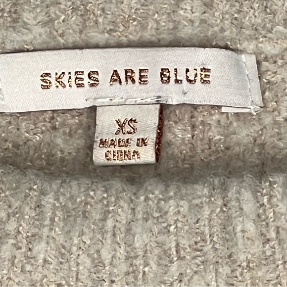 SKIES ARE BLUE Multi Colored Long Sleeve Cropped Sweater Women's Size XS - Picture 14 of 16